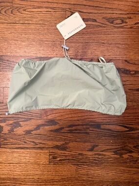 Peppermayo Olive drawstring top